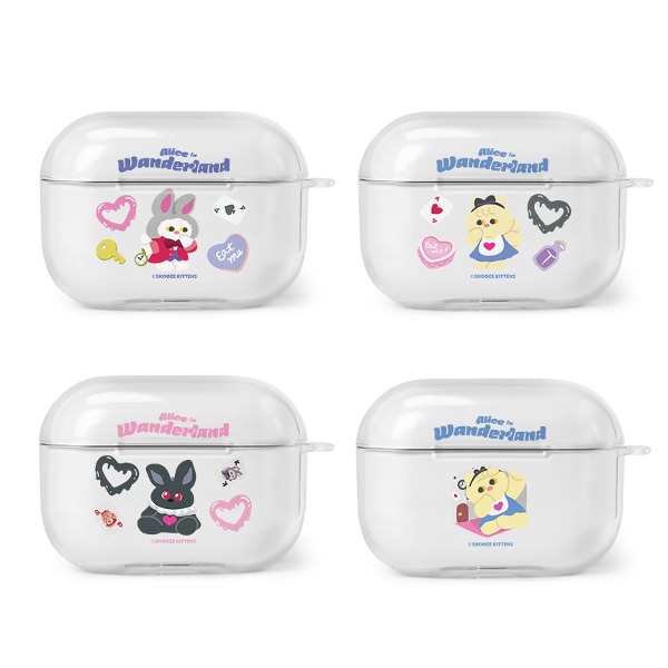 Snooze Kittens® Alice in Wonerland Airpods Pro Clear Hard Case 4 types