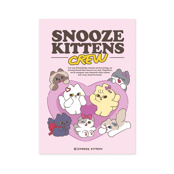 Snooze Kittens® Crew Heart Postcard