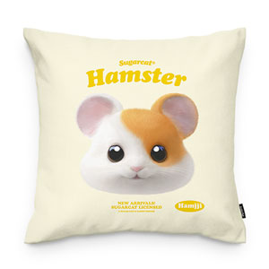 Hamjji the Hamster TypeFace Throw Pillow