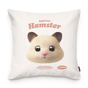 Pudding the Hamster TypeFace Throw Pillow