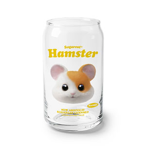 Hamjji the Hamster TypeFace Beer Can Glass