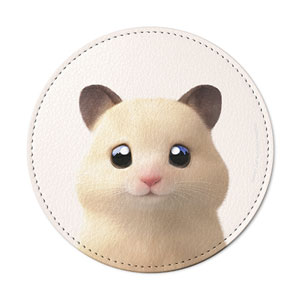 Pudding the Hamster Leather Coaster