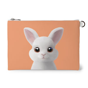 Carrot the Rabbit Leather Flat Pouch