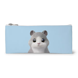 Malang the Hamster Leather Flat Pencilcase